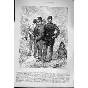  1880 IRISH CONSTABULARY IRELAND POLICEMEN OLD PRINT