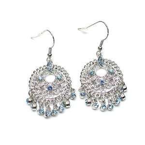  Blue Austrian Crystal Chandelier Earrings