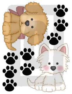 PUPPY DOG PAW PRINTS BABY NURSERY WALL STICKERS DECALS  
