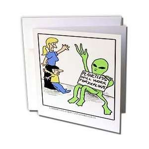Londons Times Funny Aliens Cartoons   Alien Begger   Greeting Cards 12 