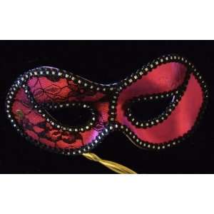 Hot Pink Opera Goth Venetian Mask Mardi Masquerade Halloween Prom 