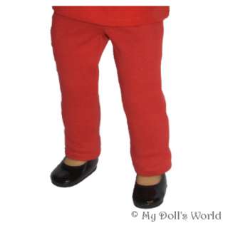 APPLE RED PANTS! FIT AMERICAN GIRL DOLL! EMILY~LINDSEY!  