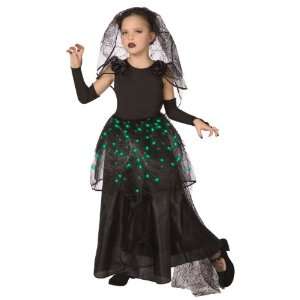 Lets Party By Time AD Inc. Gothic Bride Light Up Child Costume / Black 