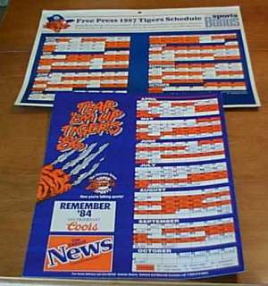 DETROIT TIGERS 1986 AND 1987 THE DETROIT NEWS FREE PRESS BASEBALL 