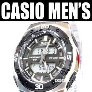 Casio Watch Dual Time Black Steel AQ 164WD 1A AQ164WD 1  