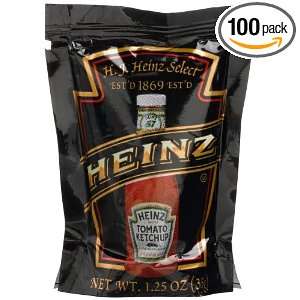 Heinz Tomato Ketchup, 1.25 Ounce Single Serve Pouches (Pack of 100)