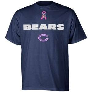   Chicago Bears Navy Blue Lockup Awareness T shirt