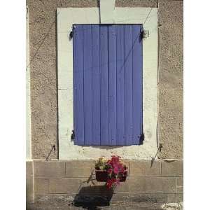  Blue Shuttered Window Small Window Box Petunia and Marigold 
