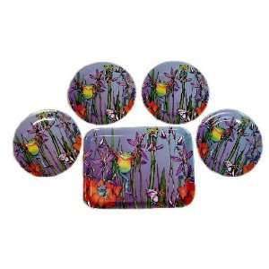 Frog Garden Toad Melamine party platter and plate set  