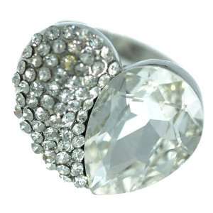  Axelle Silver Clear Crystal Fashion Ring: Jewelry
