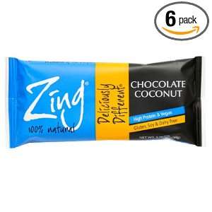 Zing Chocolate Coconut Gluten Free Bars, 1.76 Ounce (Pack of 6 