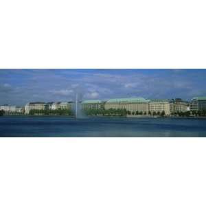 Buildings on the Waterfront, Alster Lake, Hamburg, Germany 