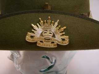 Vintage Australian Military Forces Slouch Hat Bardsley Felt 7 1/8 