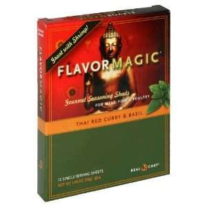Flavor Magic, Seasoning Sheet Thai Red Curry & B, 1.06 Ounce (12 Pack)