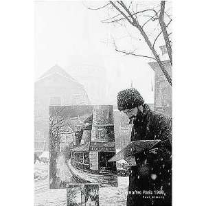  (24x36) Montmartre, Paris (Artist in Snow, 1968) Art 