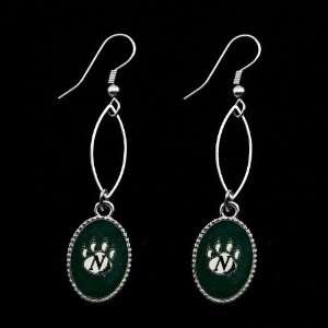  Northwest Missouri State Bearcats Green Oval Drop Earrings 