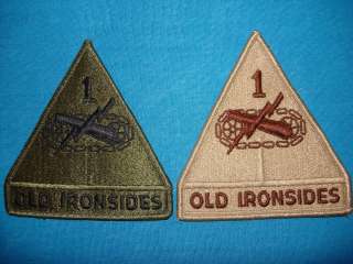 GROUP OF 2 US 1st ARMOR DIVISION PATCHES  
