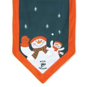 6 NFL Miami Dolphins Snowman Christmas Table Runner: Home 
