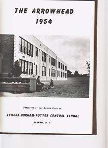 Gorham New York 1954 ARROWHEAD Central School Yearbook  