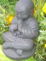 Buddha SHAOLIN Monk Sculpture caste LAVA STONE Bali Art Garden Statue 