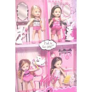  Barbie Pink   Kelly   Set of 4 Dolls: Toys & Games