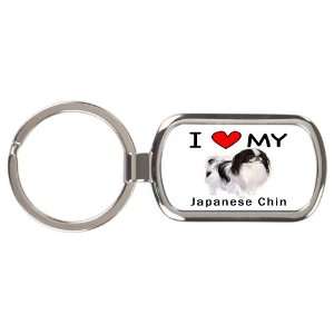  I Love My Japanese Chin Key Chain: Office Products
