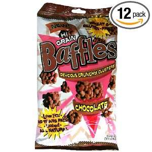 Baffles Crunchy Snacks, Chocolate, 3.75 Ounce Bags (Pack of 12 