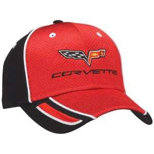  C6 Corvette Black with Red Mesh Hat: Automotive