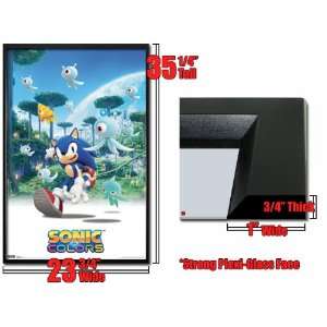  Framed Sonic Hedgehog Poster Colors Video Game Fr 6905 