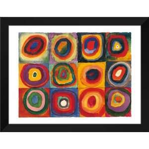  Kandinsky FRAMED 28x36 Squares With Concentric Circles 