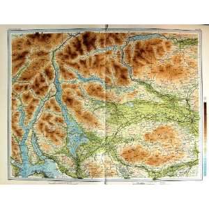   Map Scotland 1912 Trossachs Loch Lomand Balloch Denny: Home & Kitchen