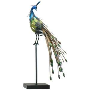  Peacock on Stand #2 Decorative Bird Sculpture: Home 