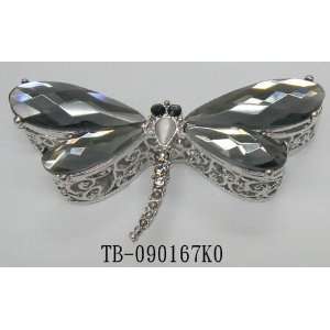  Dragonfly With Clear Stones Jewelry Trinket Box 1in H: Home & Kitchen