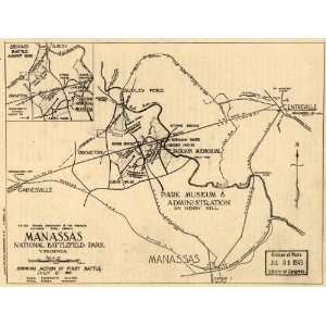  Civil War Map Manassas National Battlefield Park, Virginia 