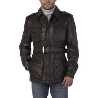   Mens Heritage New Zealand Lambskin Leather Trench Coat: Clothing