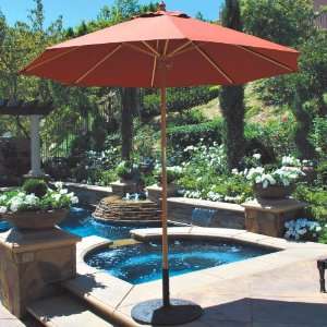   Galtech 7.5 ft. Wood Round Patio Umbrella, Black: Patio, Lawn & Garden