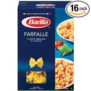 Barilla Farfalle, 16 Ounce Boxes (Pack of 16)  Grocery 