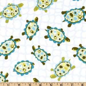  45 Wide Lily Pond Turtles Blue Fabric By The Yard: Arts 