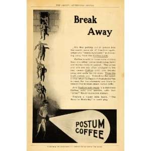  1905 Ad Postum Cereal Caffeine Free Coffee Beverage Escape 