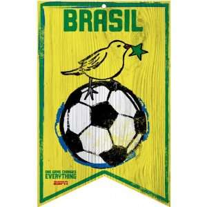  Brazil Soccer ESPN 2010 World Cup 11x13 Wood Sign: Sports 