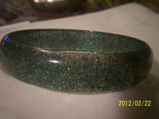 Vintage Lucite Confetti Bangle Bracelet*USA Estate*  