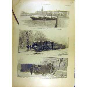   1893 Brighton Boat Dieppe Railway Train Accident Print