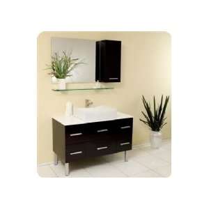   Modern Bathroom Vanity w/ Mirror & Side Cabinet