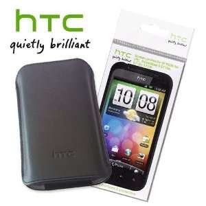  HTC PO S550 Leather Pouch & SP P520 Screen Protector for 