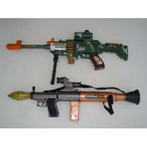   Bazooka Missile Gun + 1 Combat Camo Special Mission Machine Gun Toys