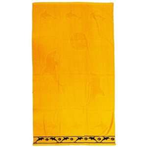   Of 2 Jacquard Oversized Beach Towel, Dolphins (Yellow)