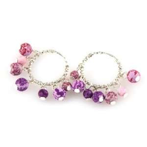  Viva Beads and Viva Bead Jewelry Earrings Beaded Hoop Plum 