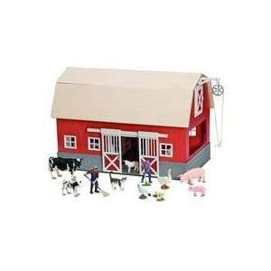  Big Red Barn and Animals Figure Set: Toys & Games