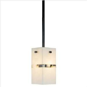   Artifacts Mini Pendant in Torched Metal with White Marble Glass Shade