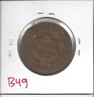 1826 Coronet Head Large One Cent Very Fine B49  
